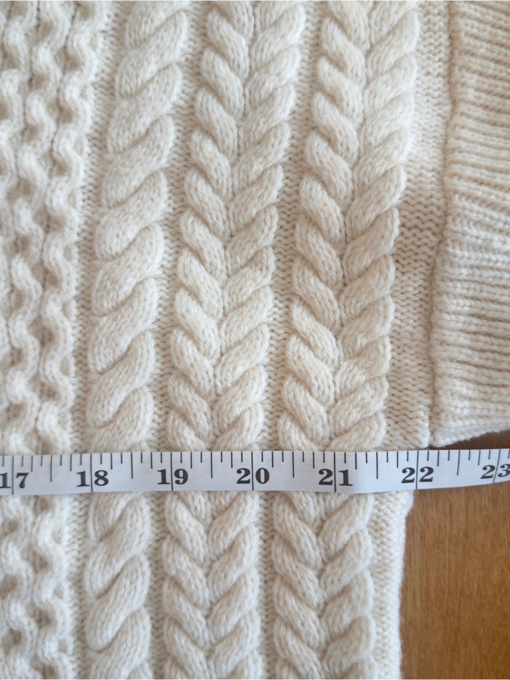 AYR Le Square Cable-Stitch Merino Wool Turtleneck Sweater Cream M - Picture 9 of 10